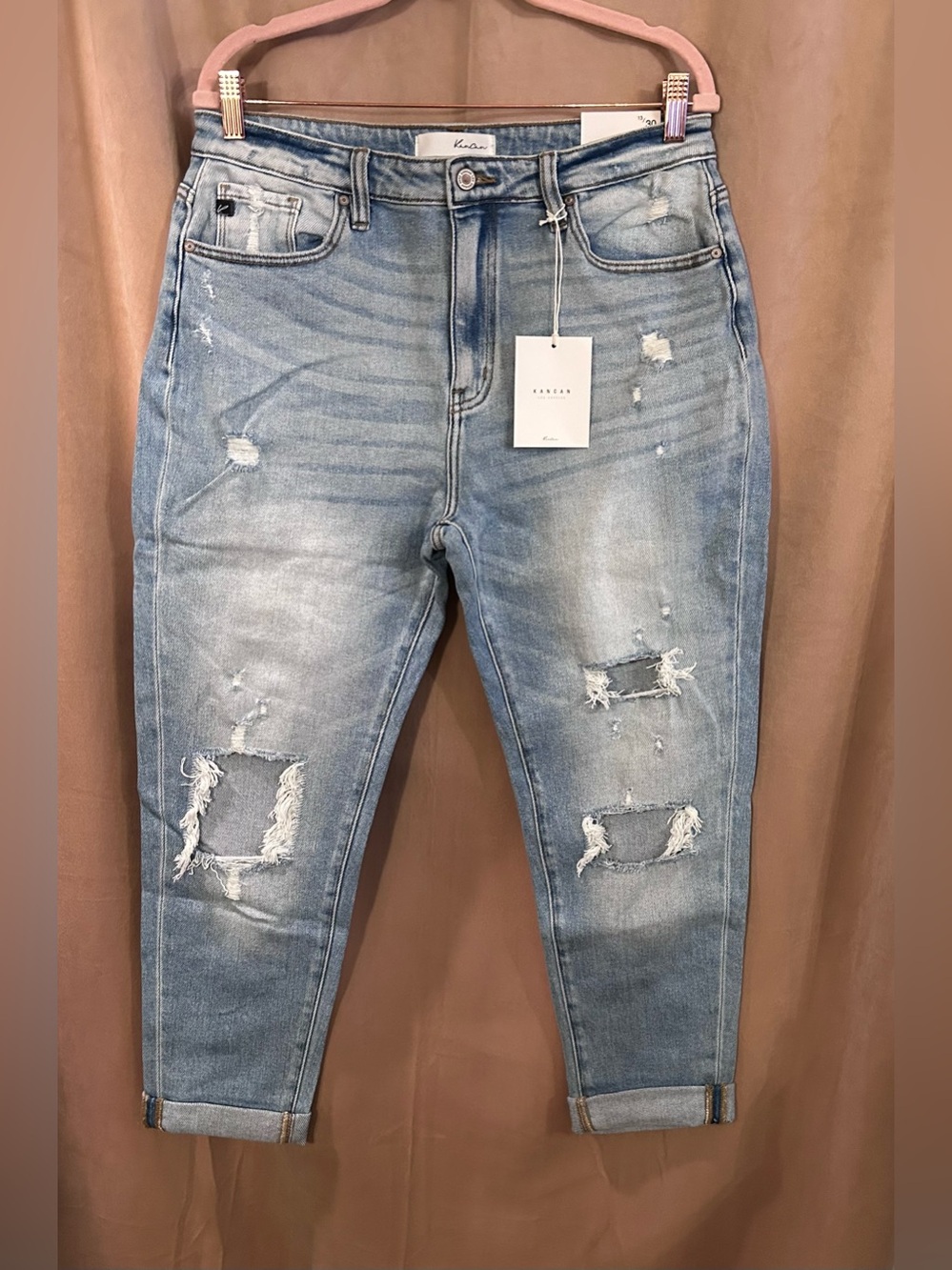 KANCAN DISTRESSED CROP JEANS - Picture 5 of 5